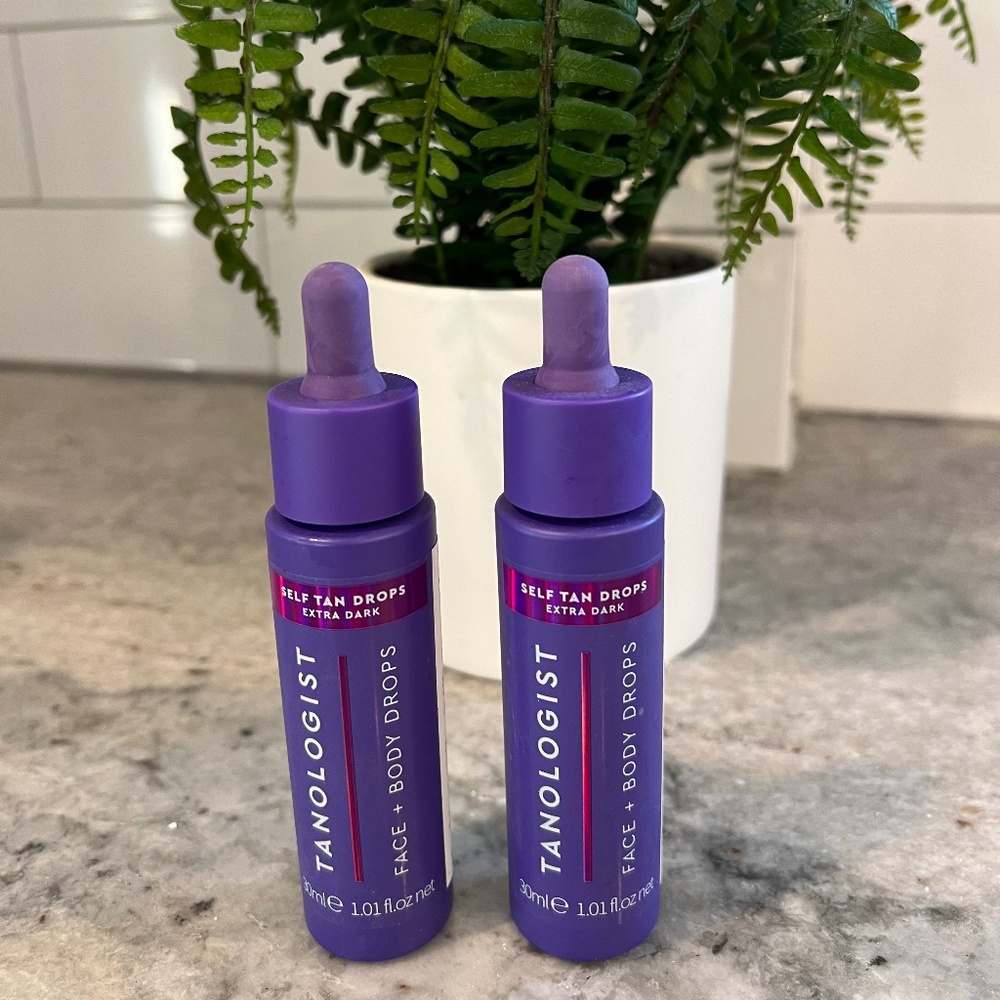 NEW Tanologist Face & Body Self Tan Drops Extra Dark Bronzing Drops 1.01 oz x 2